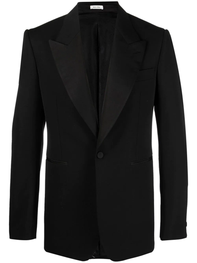 Shop Alexander Mcqueen Alexander Mc Queen Tailored Single-breasted Suit Jacket In Black