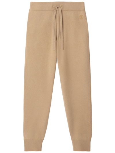 Burberry Monogram Motif Wool Cashmere Blend Jogging Pants In Neutrals