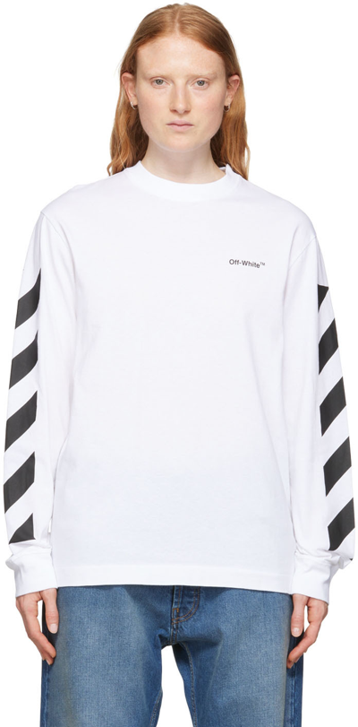 Off-white Diag Long Sleeve T-shirt White | ModeSens