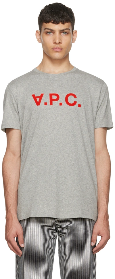 Shop Apc Gray Cotton T-shirt In Plb Heathered Light
