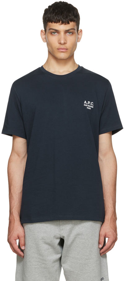 Shop Apc Navy Raymond T-shirt In Iak Dark Navy