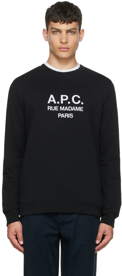 Shop Apc Black Rufus Sweatshirt In Lzz Noir