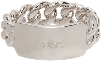 Shop Apc Silver Darwin Ring In Rab Argent