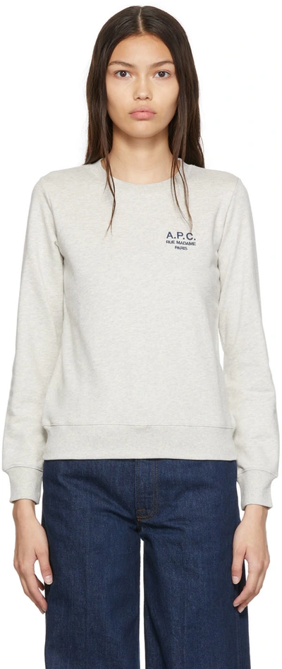 Shop Apc Gray Skye Sweatshirt In Paa Heathered Ecru