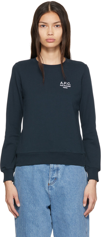 Shop Apc Navy Skye Sweatshirt In Iaj Marine