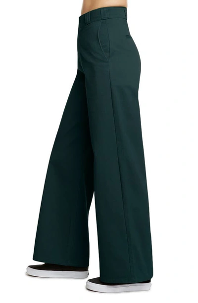 Shop Dickies Wide Leg Work Pants In Forest
