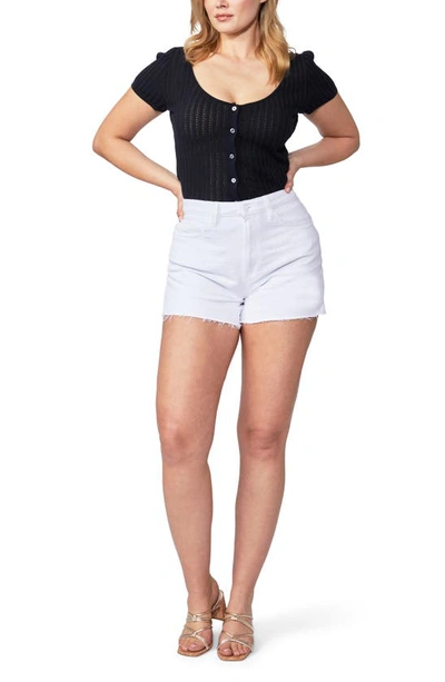 Shop Paige Allure High Waist Cutoff Denim Shorts In Lived In Crisp White