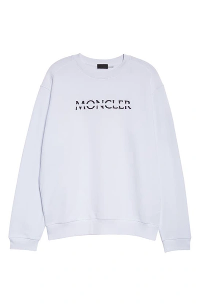 Shop Moncler Embroidered Strike Out Cotton Sweatshirt In White