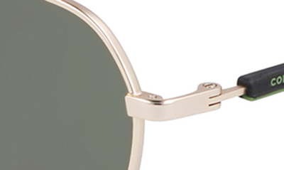 Shop Converse North End 51mm Round Sunglasses In Satin Gold