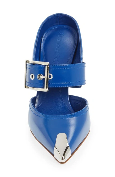 Shop Alexander Mcqueen Punk Pointed Toe Mule In Electirc Blue
