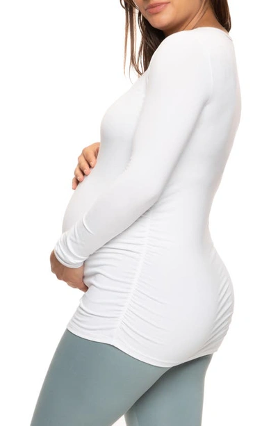 Felina Stretch Cotton & Modal Maternity T-shirt In White