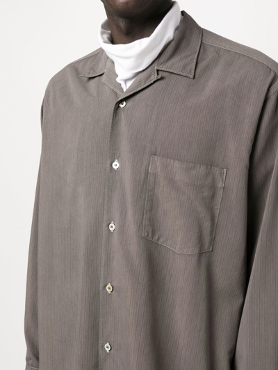 Pre-owned Comme Des Garçons 切角领条纹衬衫（1990年代典藏款） In Grey