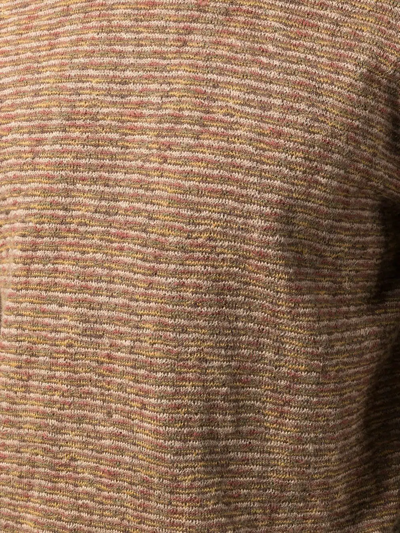 Pre-owned Giorgio Armani 1980s Striped-knit Jumper In Brown
