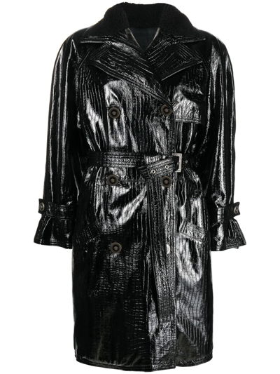 Pre-owned Versace 美杜莎纽扣双排扣外套（1990年代典藏款） In Black