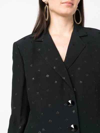 Pre-owned Gianfranco Ferre 1990s Embroidered Dress-jacket Set In Black