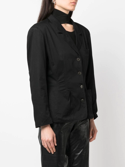 Pre-owned Jean Paul Gaultier 窄梯形翻领西装夹克（1980年代典藏款） In Black