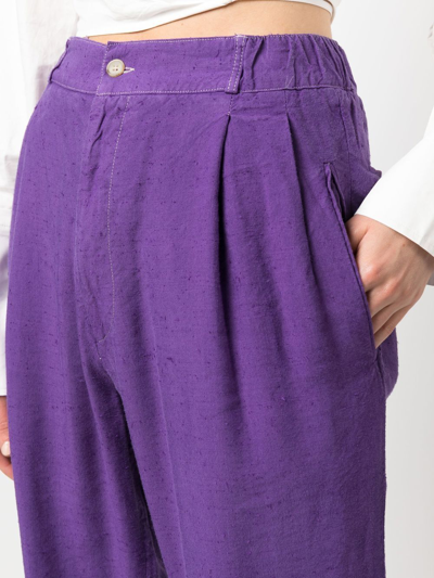 Pre-owned Dolce & Gabbana 1990s Pleat Detailing Straight-legged Trousers In Purple
