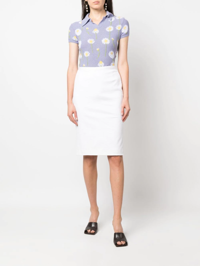 Pre-owned Dolce & Gabbana 2000s Knee-length Pencil Skirt In White