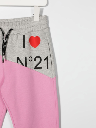Shop N°21 Logo-print Drawstring Track Pants In Pink