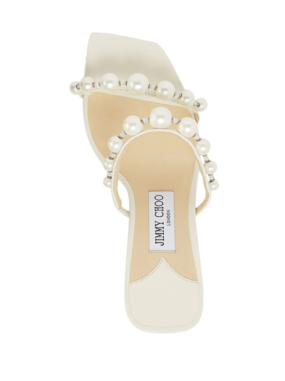 Shop Jimmy Choo Amara 85mm Sandals In White