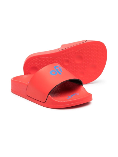 Shop Off-white Off Graphic-print Pool Slides In Red