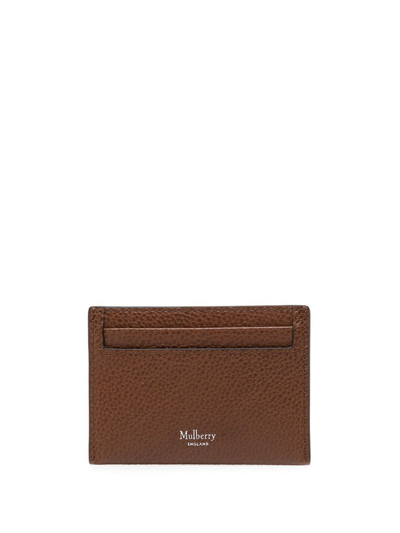 Shop Mulberry Logo-embellished Cardholder In Brown