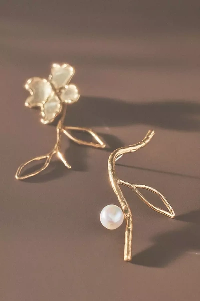Shop Anita Berisha Petals & Branches Earrings In Gold