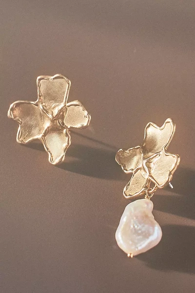 Shop Anita Berisha Petals Earrings In Gold