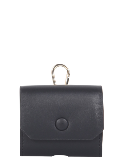 Shop Paul Smith Leather Airpods Pro Case In Black