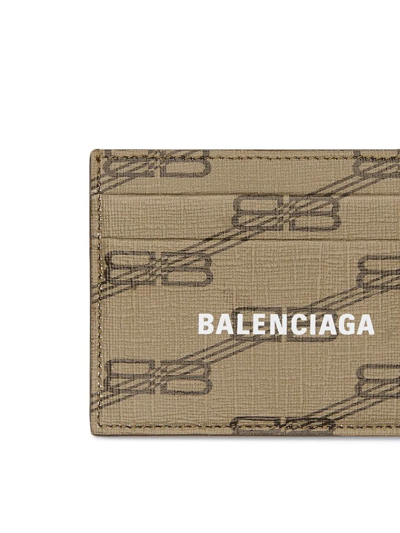 Shop Balenciaga Signature Monogram Card Holder In Neutrals
