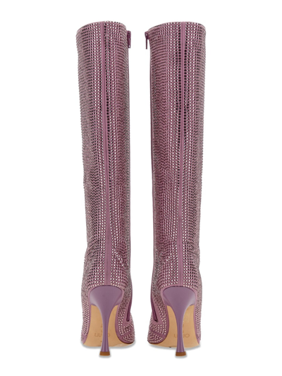 Leonie Hanne X Liu Jo High Boot With Rhinestones In Lilac
