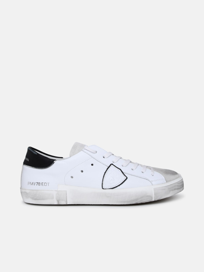 Shop Philippe Model Leather Prsx Sneaker In White