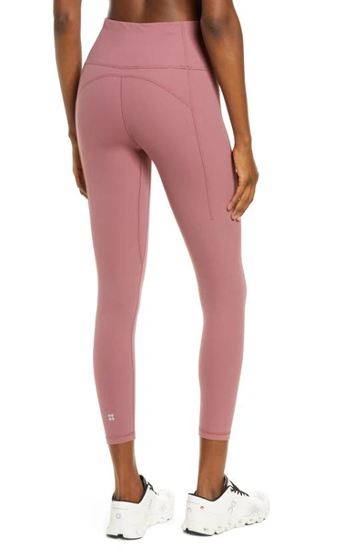 Shop Sweaty Betty Supersoft Pocket 7/8 Leggings In Plum Pink