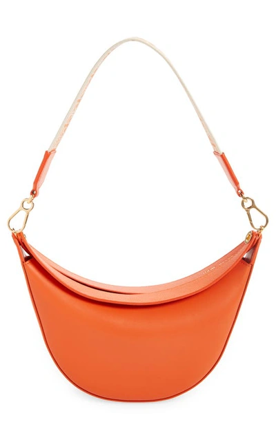 Shop Loewe Small Luna Leather Shoulder Bag In Orange