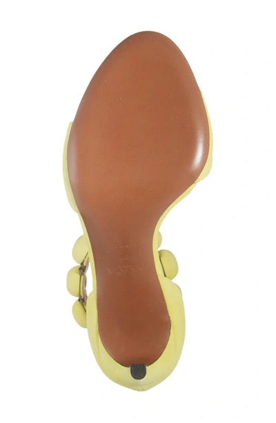 Alaïa Bombe Stud Suede Ankle-wrap High-heel Sandals In Jaune Citron