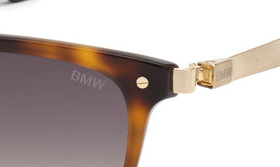 Shop Bmw Unisex 55mm Square Sunglasses In Blonde Havana / Gradient Smoke