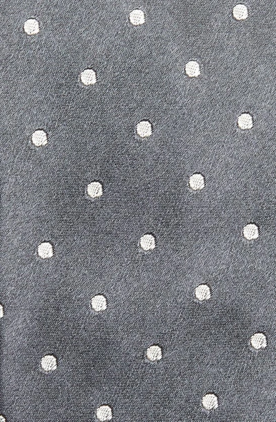 Shop Ralph Lauren Purple Label Grey Polka Dot Silk Tie In Dark Grey