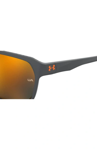 Shop Under Armour Dominate 62mm Oversize Rectangular Sunglasses In Grey / Blue Gradient