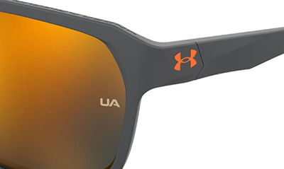 Shop Under Armour Dominate 62mm Oversize Rectangular Sunglasses In Grey / Blue Gradient