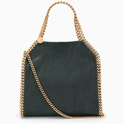 Shop Stella Mccartney Pine Green/gold Falabella Mini Tote Bag