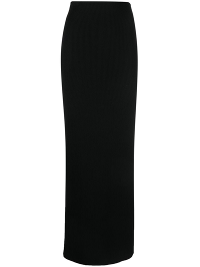 Shop Self-portrait Long Skirt In Black