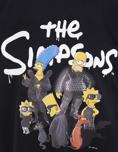 Shop Balenciaga Black Oversize T-shirt With The Simpsons Tm & © 20th Television Motif - Men