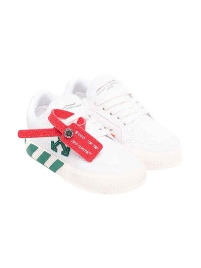 Shop Off-white White Sneakers Boy In Bianco/verde