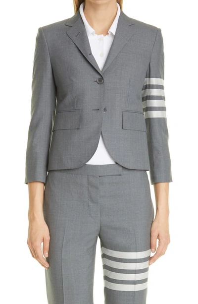 Shop Thom Browne Stripe High Armhole Wool Sport Coat In Med Grey