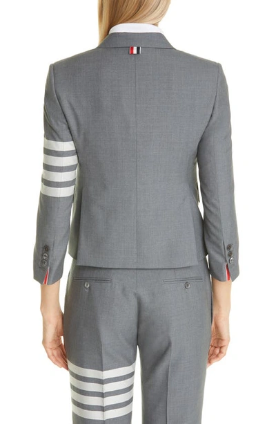 Shop Thom Browne Stripe High Armhole Wool Sport Coat In Med Grey