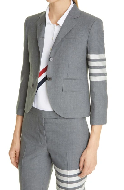 Shop Thom Browne Stripe High Armhole Wool Sport Coat In Med Grey