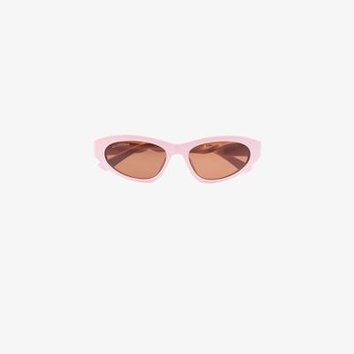 Shop Balenciaga Pink Twist Cat Eye Sunglasses