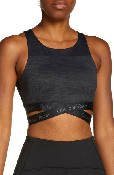 Outdoor Voices Move Free Mesh-trimmed Techsweat Stretch Sports Bra In Night
