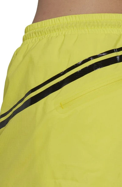 Shop Adidas By Stella Mccartney Truepace Primegreen Running Shorts In Shock Yellow