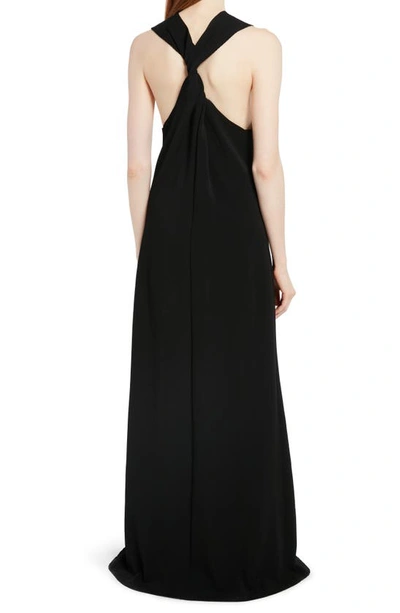 Shop The Row Ingmar Plunge Neck Twist Back Gown In Black